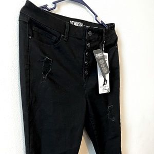 Black Button Up High-Wasted Jeans